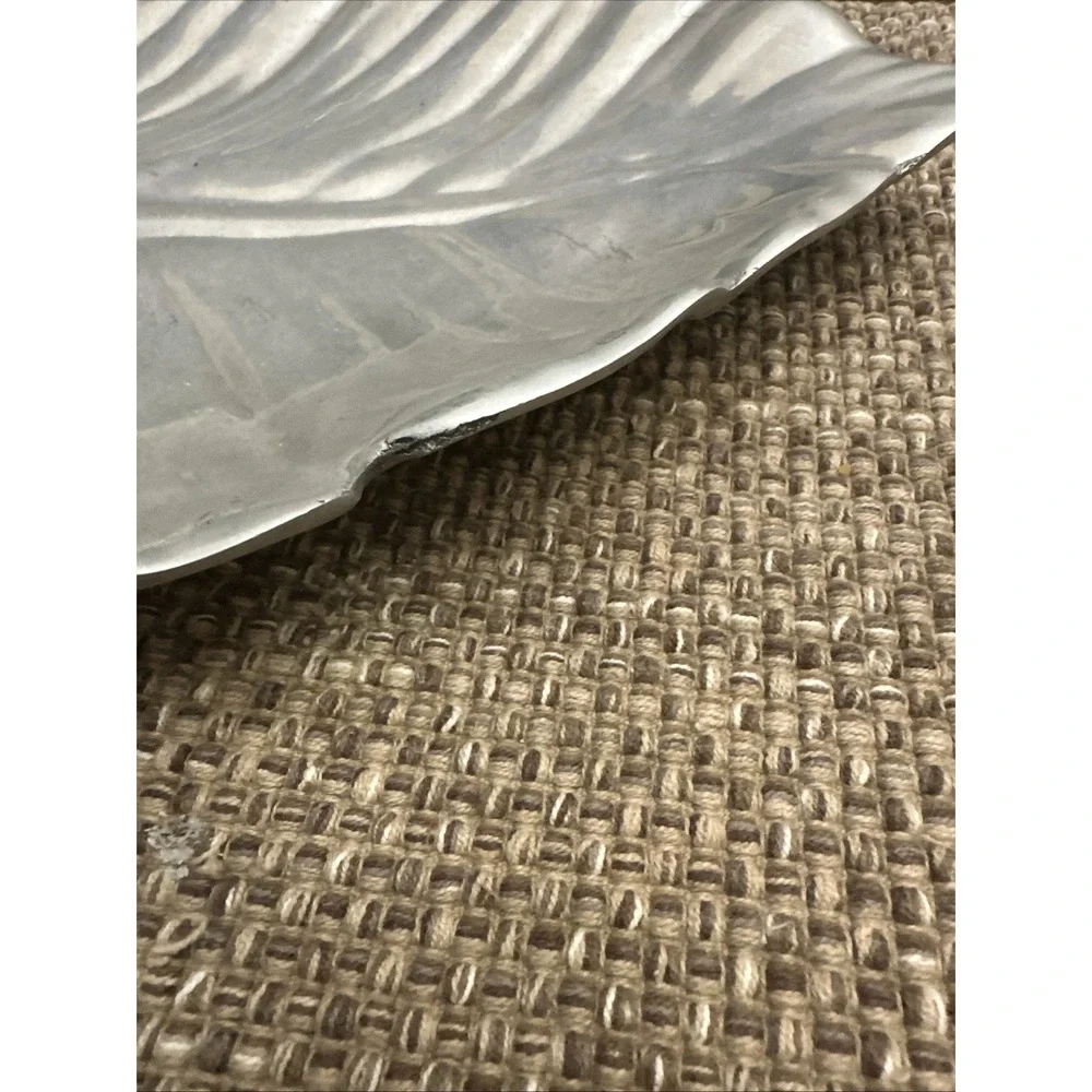 Leaf Shape Serving Tray Chip & Dip‎ Platter Decorative Aluminum Metal 2 Piece